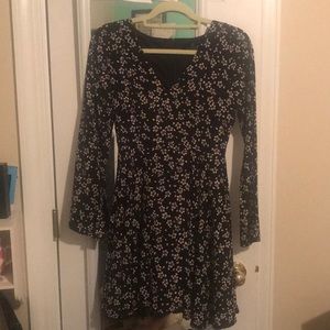 Francescas Black Floral Swing Dress